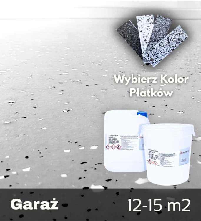 Gotowy zestaw żywicy epoksydowej z płatkami - jasny szary