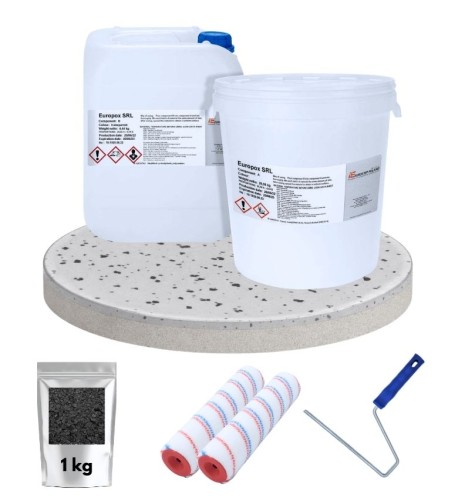 co-zawiera-zestaw-żywicy epoksydowej z płatkami - jasny szary