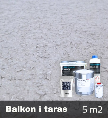 Zestaw żywic epoksydowych na balkon taras płatki bazalt