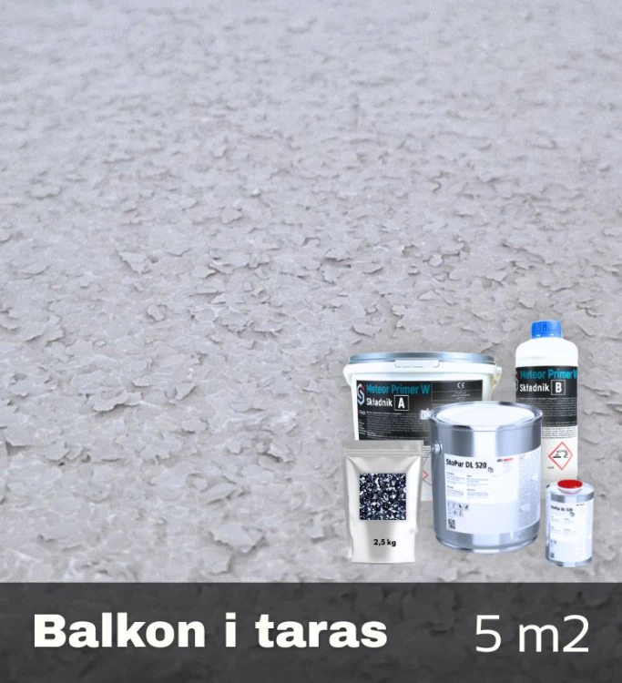 Zestaw żywic epoksydowych na balkon taras płatki bazalt