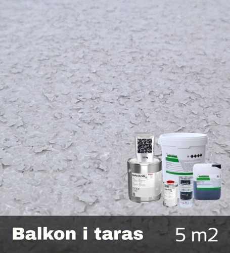 Zestaw żywic epoksydowych na balkon taras płatki bazalt