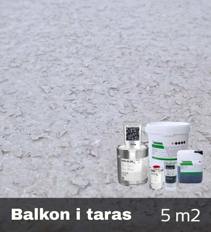 Zestaw żywic epoksydowych na balkon taras płatki bazalt
