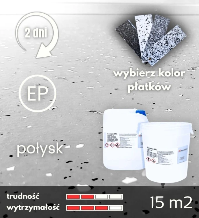 Zestaw żywic epoksydowych delikatny zasyp płatków do garażu, warsztatu, magazynu SEMIFLAKE 15m2.jpg