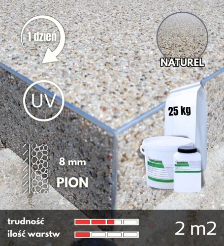 Zestaw żywica i kruszywo kamienny dywan Naturel do pionów na balkon i taras 2m2 