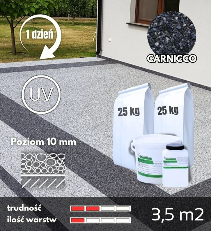 Zestaw żywica i kruszywo kamienny dywan Carnicco do pionów na balkon i taras 3,5m2 .jpg