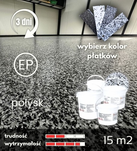 Zestaw żywic epoksydowych pełen zasyp płatków do garażu, warsztatu, magazynu DECOFLAKE 15m2.jpg