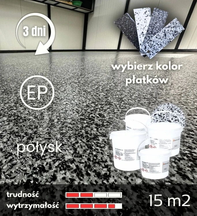 Zestaw żywic epoksydowych pełen zasyp płatków do garażu, warsztatu, magazynu DECOFLAKE 15m2.jpg