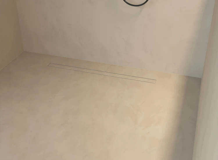 I-DRAIN Liquid Linear 68 – aranżacja producenta: detal odpływu w łazience