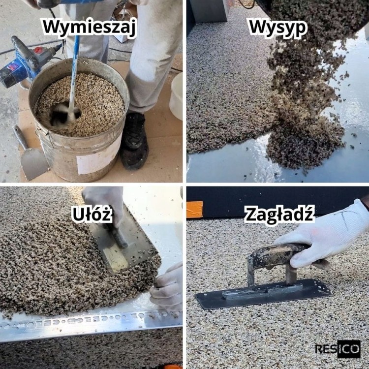 Zestaw kamienny dywan na 3,5m2 - Żywica Spoiwo Kruszywo Naturalne