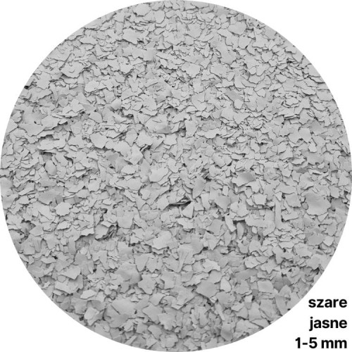 Płatki dekoracyjne Resico w kolorze szarym jasnym wielkość 1-5mm