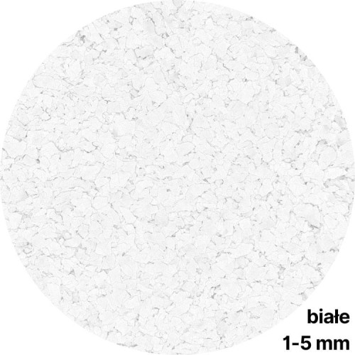 Płatki dekoracyjne Resico w kolorze białym wielkość 1-5mm