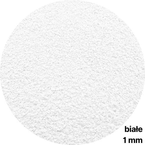 Płatki dekoracyjne Resico w kolorze białym wielkość 1mm