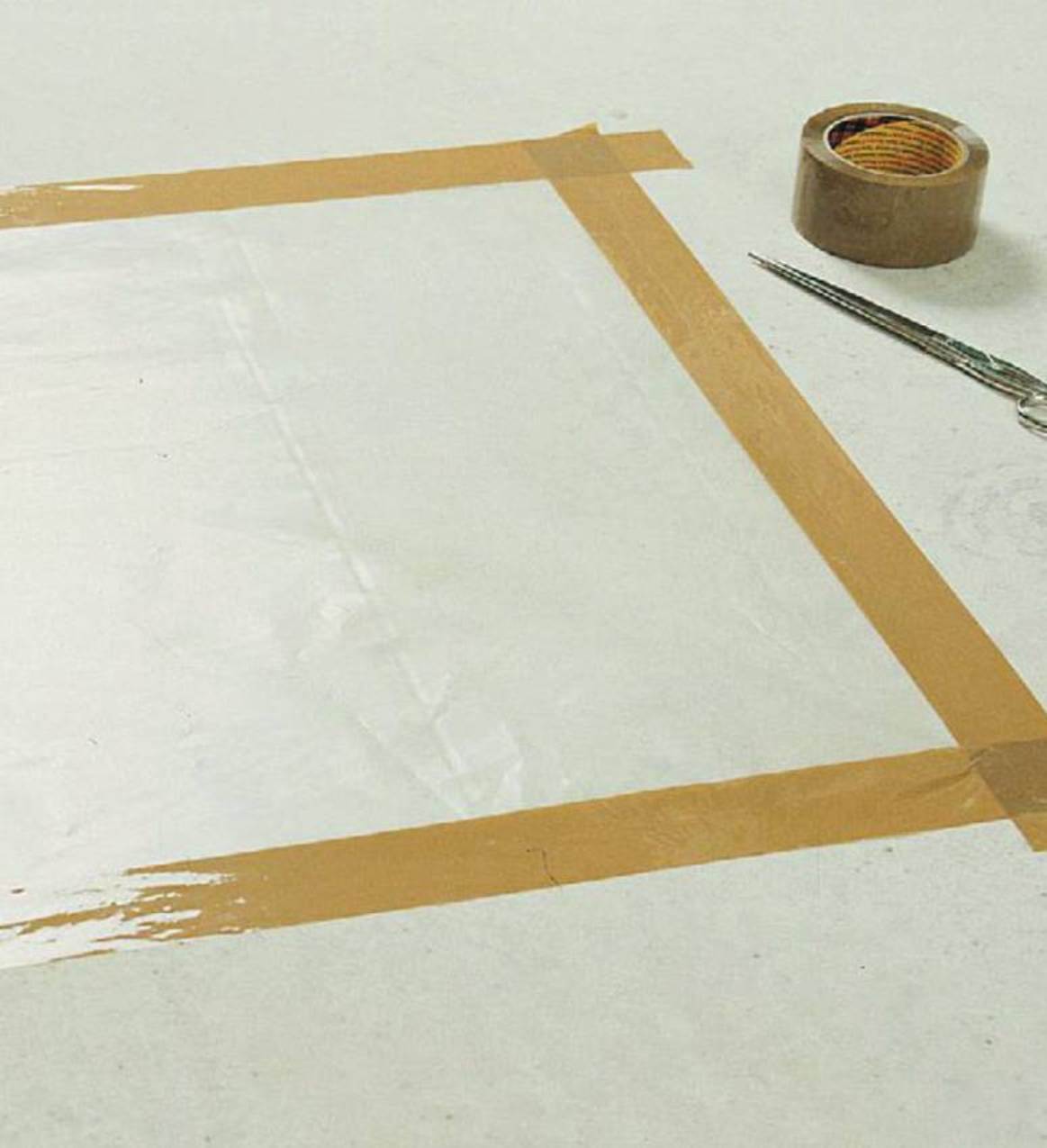 Testowanie wilgotności testem folii na posadzce