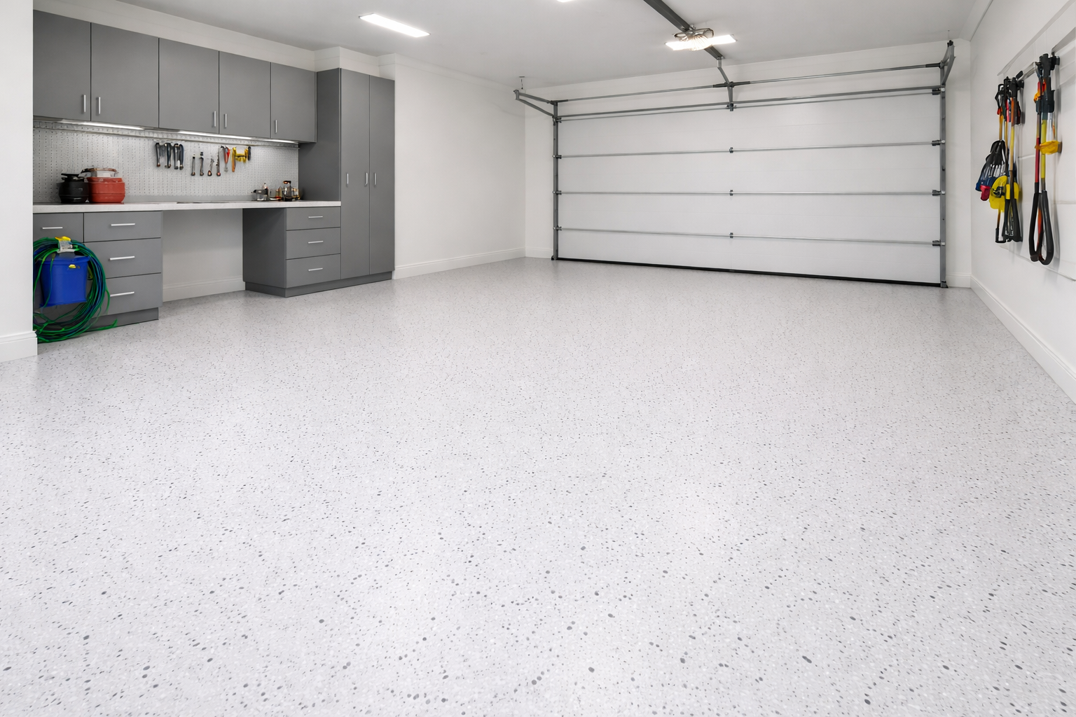 Posadzka żywiczna z płatkami