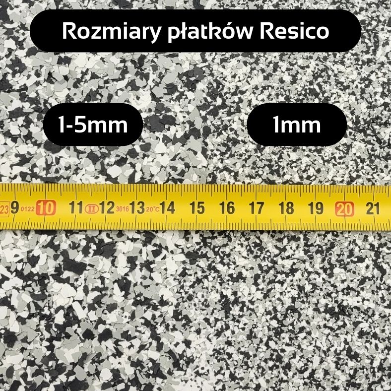 Porównanie wielkości płatków dekoracyjnych 1mm i 1-5mm